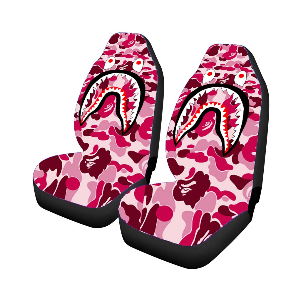 Bape Camo Shark Pink car Seat Covers
