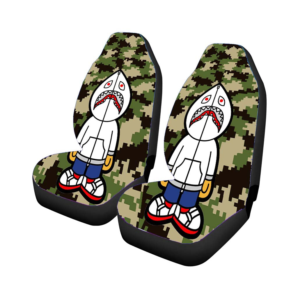Bape Hoodie Camouflage 8 Bit Green Background car Seat Covers