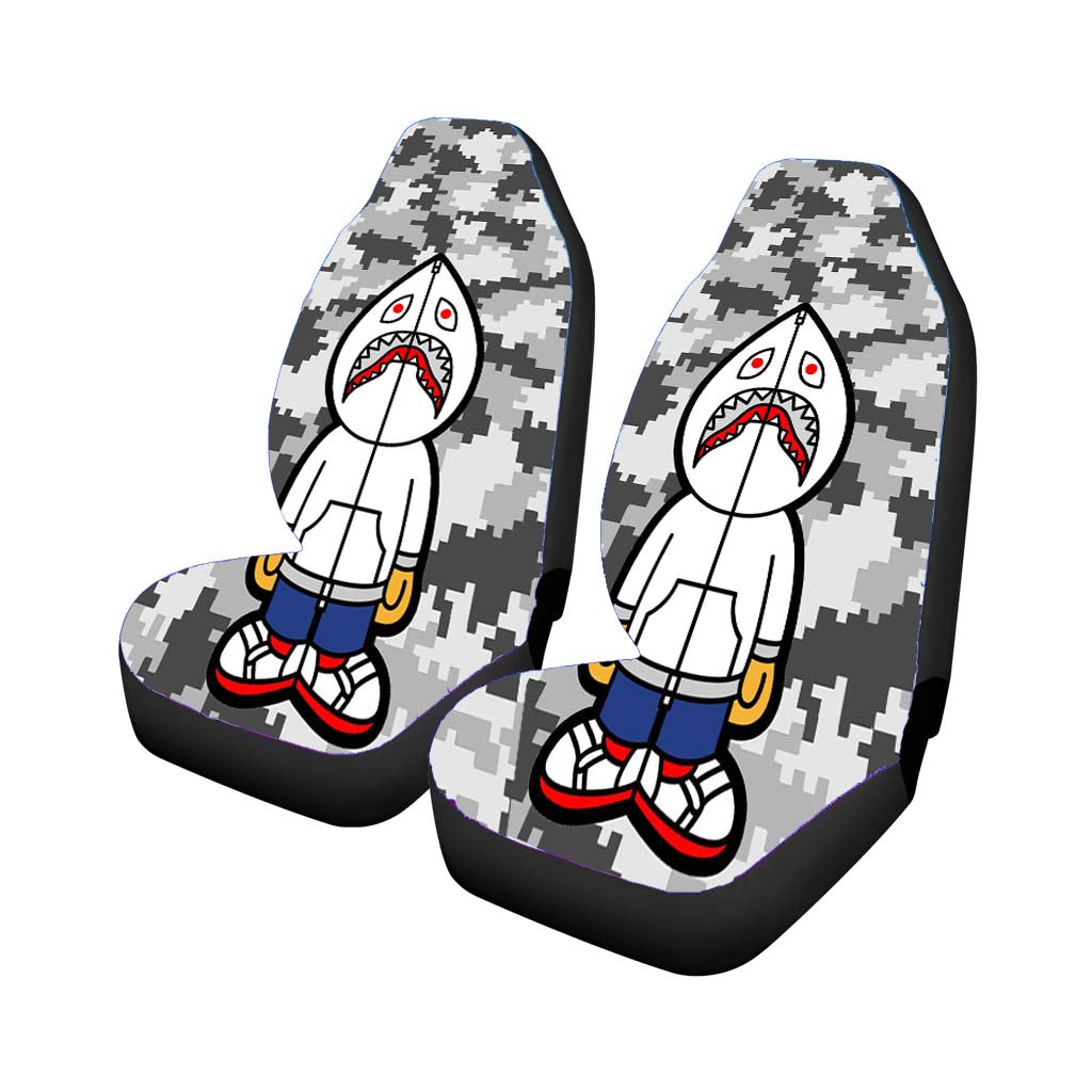 Bape Hoodie Camouflage 8 Bit Grey Background car Seat Covers