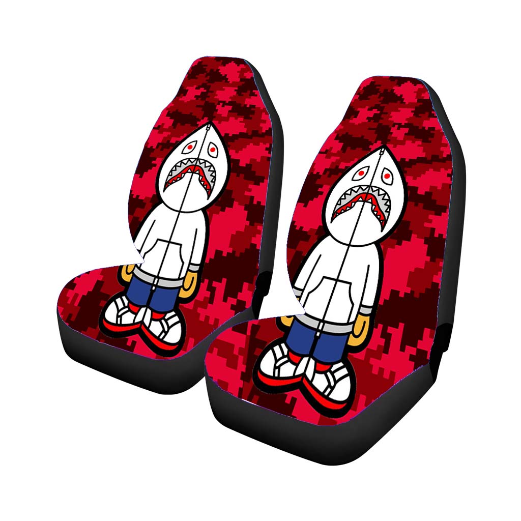 Bape Hoodie Camouflage 8 Bit Red Background car Seat Covers