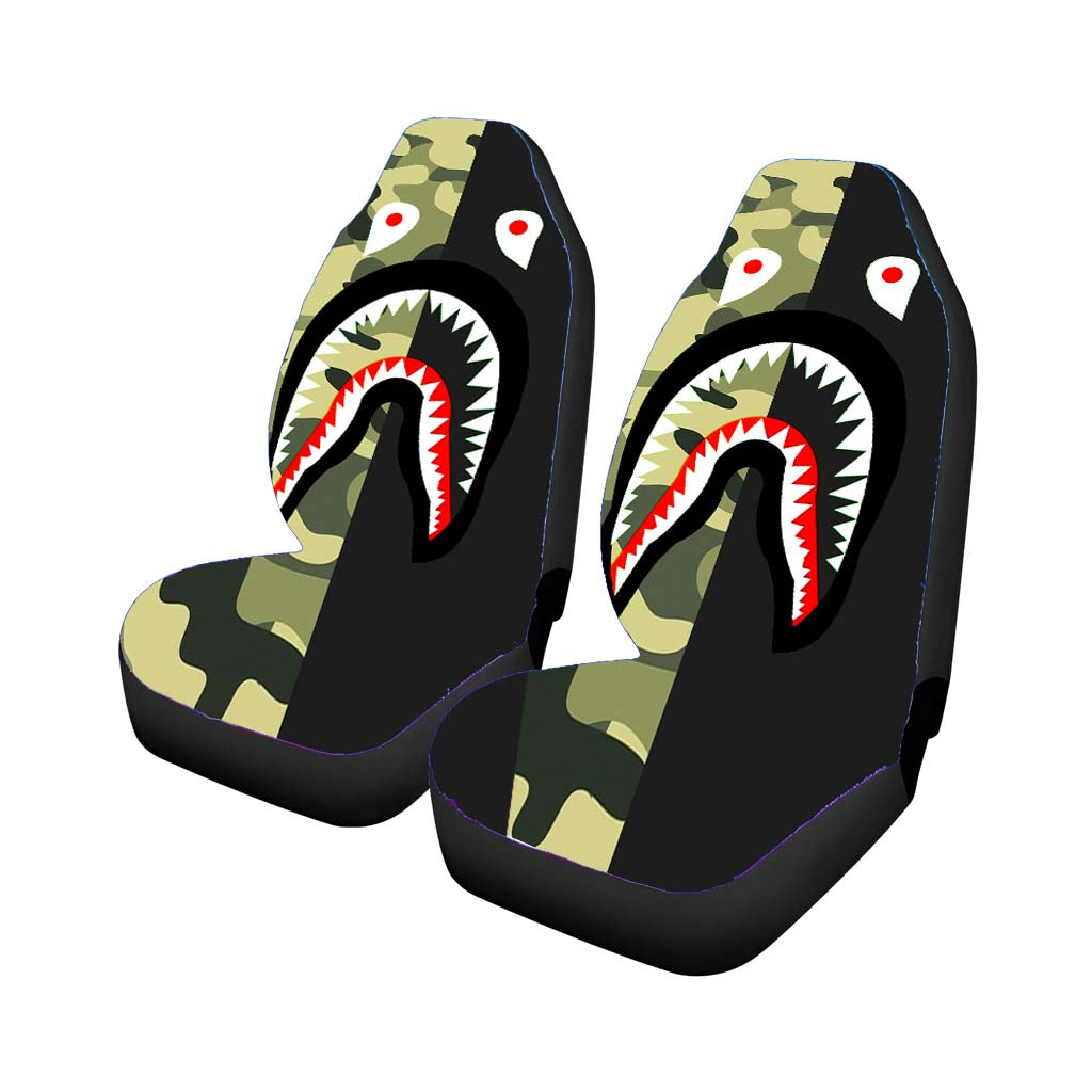 Bape Shark Half Green Camo car Seat Covers