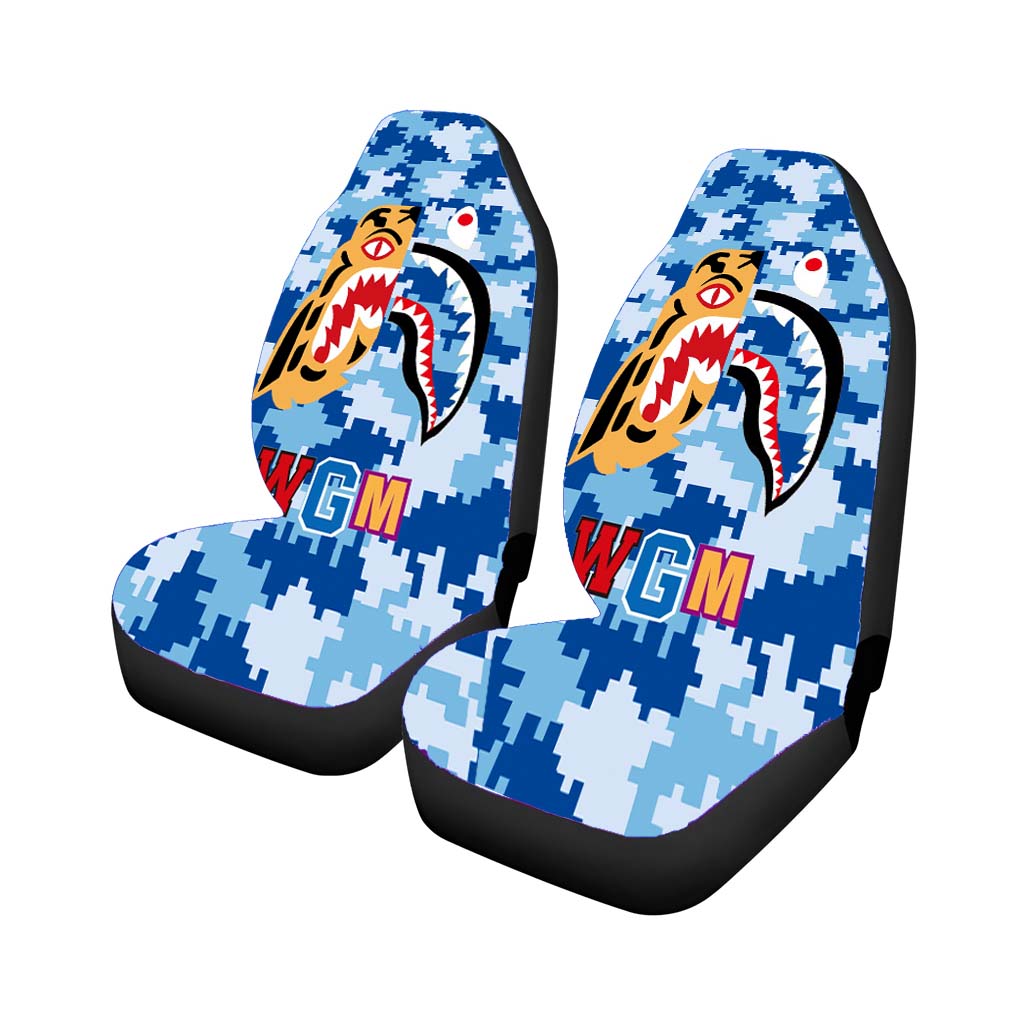 Bape Tiger Shark Blue 8 Bit car Seat Covers