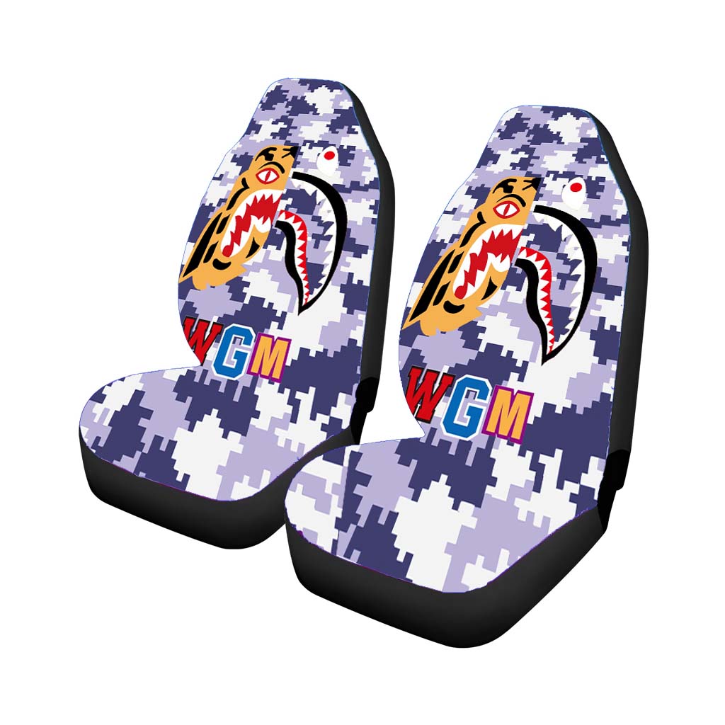 Bape Tiger Shark Blue Purple 8 Bit car Seat Covers