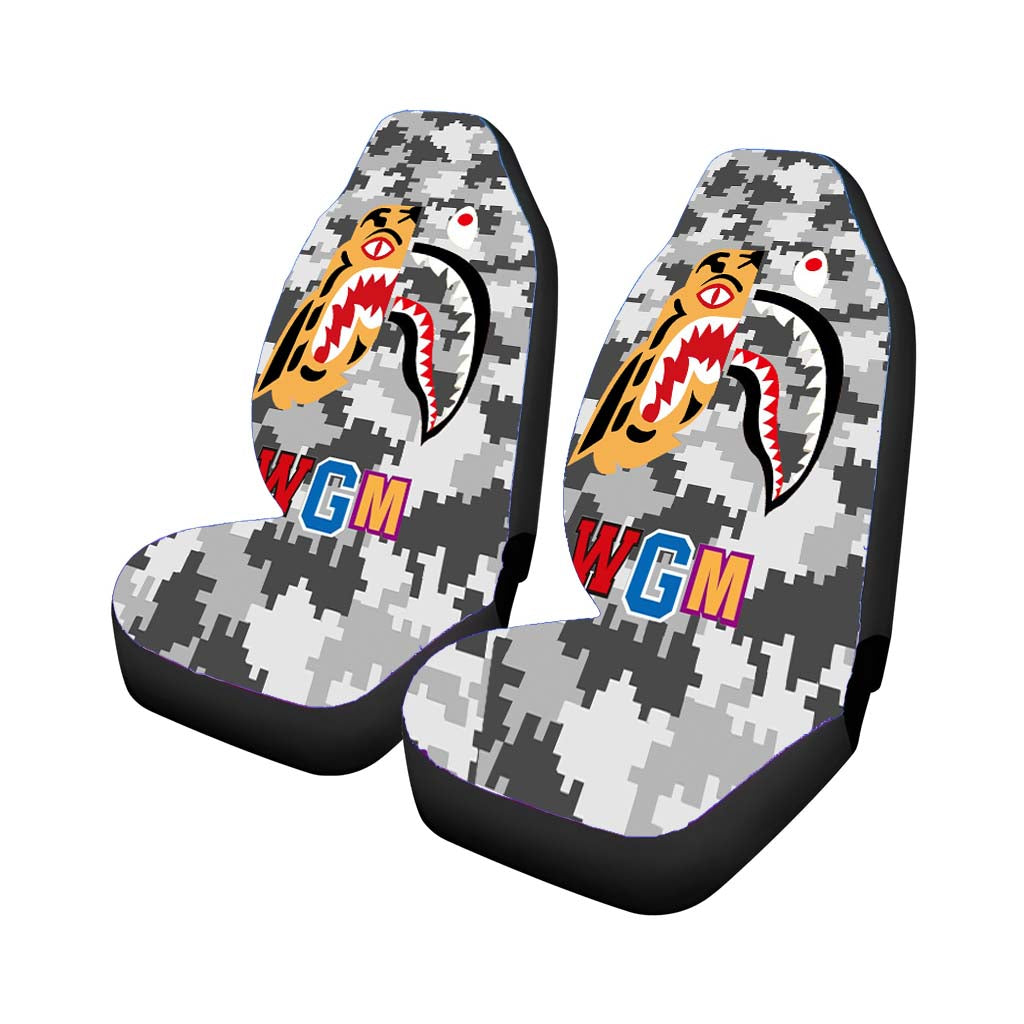 Bape Tiger Shark Grey 8 Bit car Seat Covers