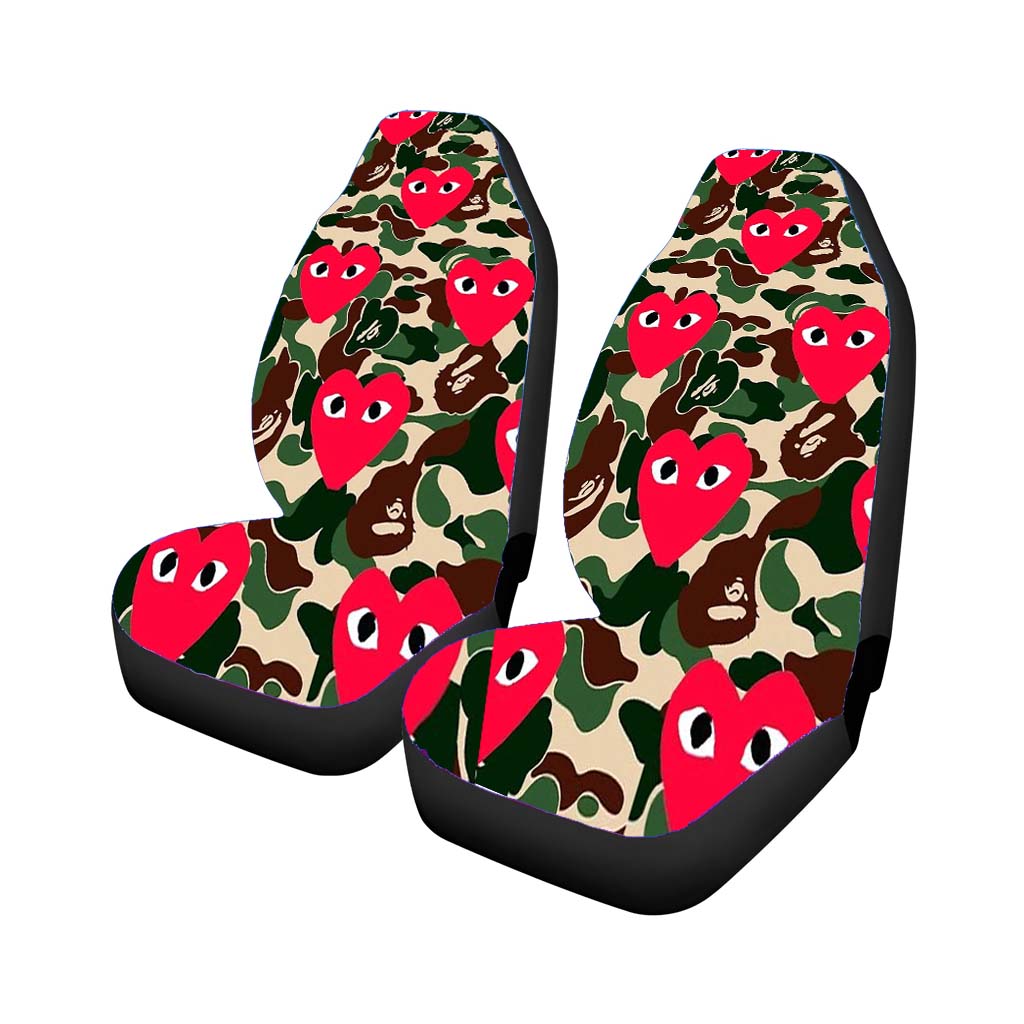Bape X Comme Des Garcon Camo car Seat Covers
