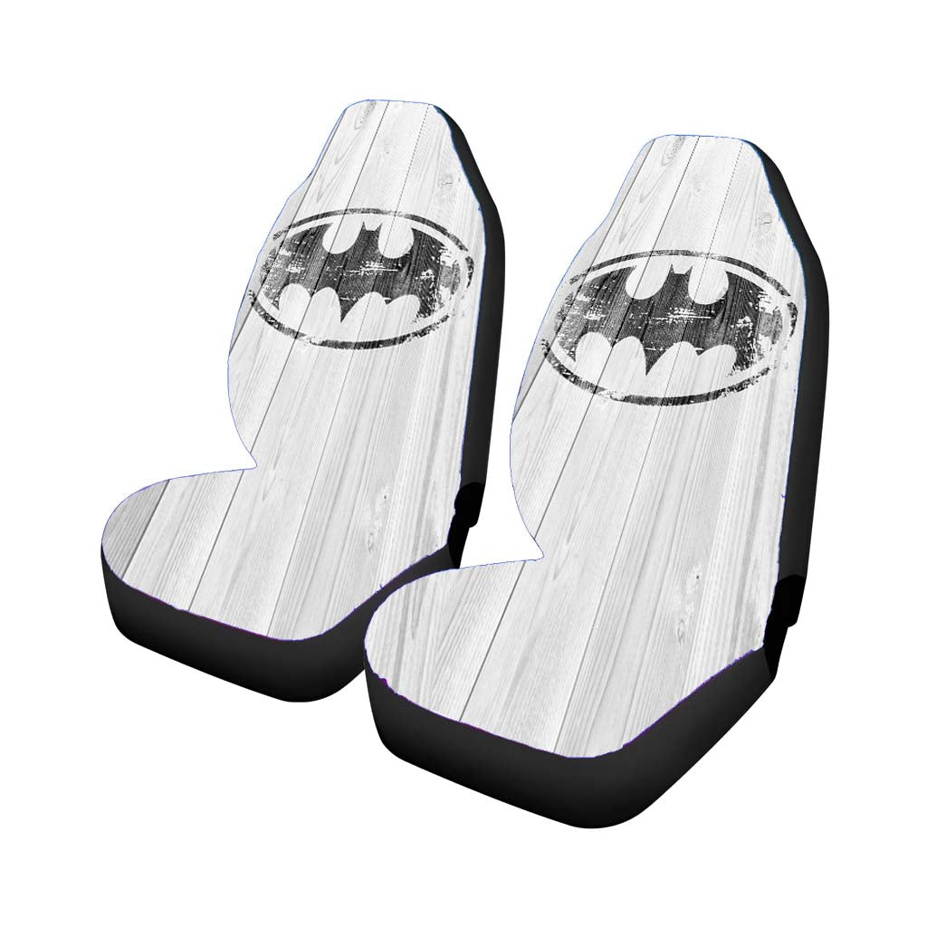 Batman Logo White Wood Wallpaper car Seat Covers