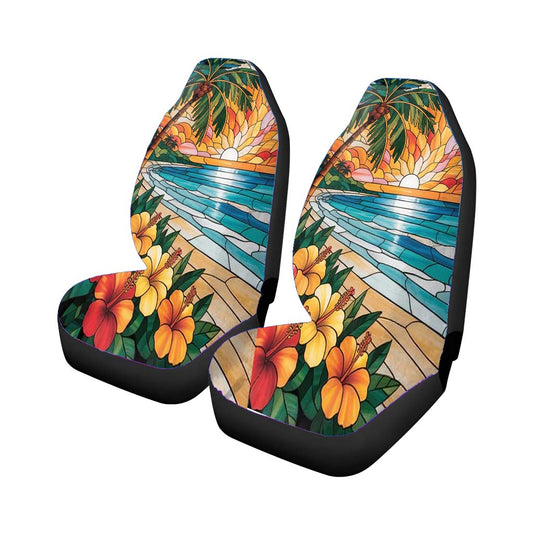 Beach Scene Tropical Palm Tree Universal Fit Car Seat Covers