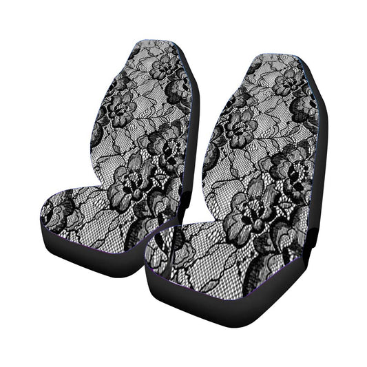 Black & White Floral Lace Universal Fit Car Seat Covers