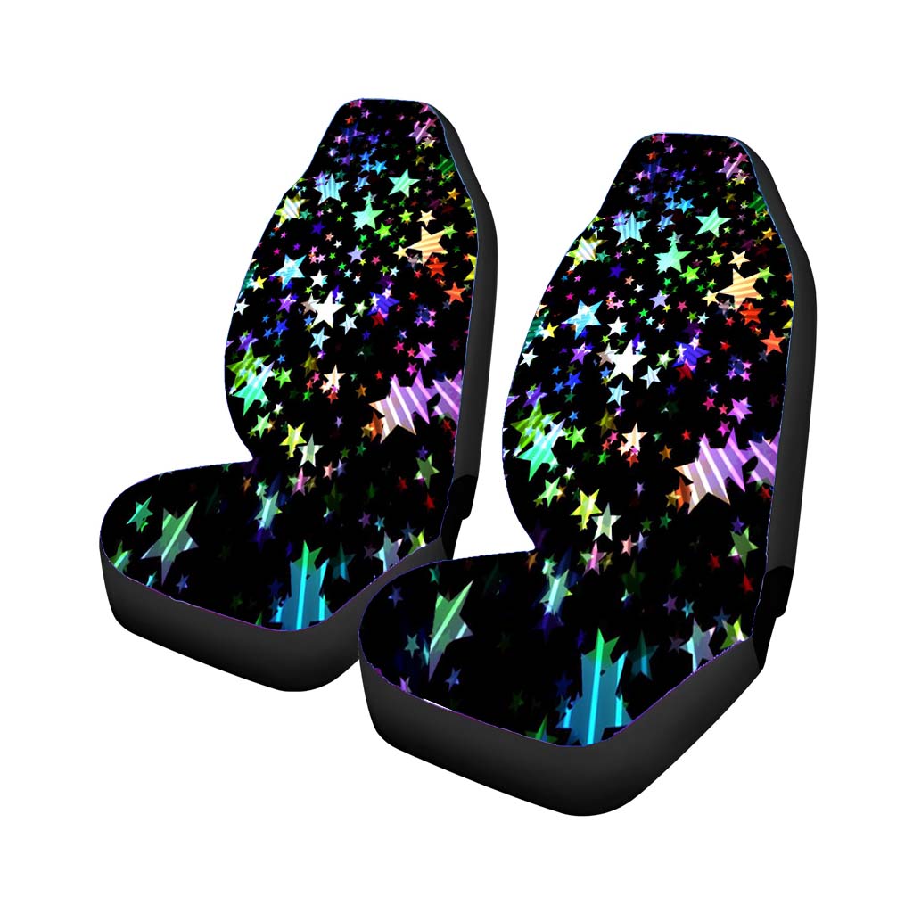 Black Abstract Star August car Seat Covers