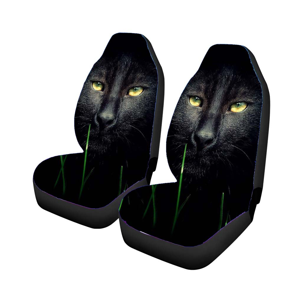 Black Cat Face car Seat Covers