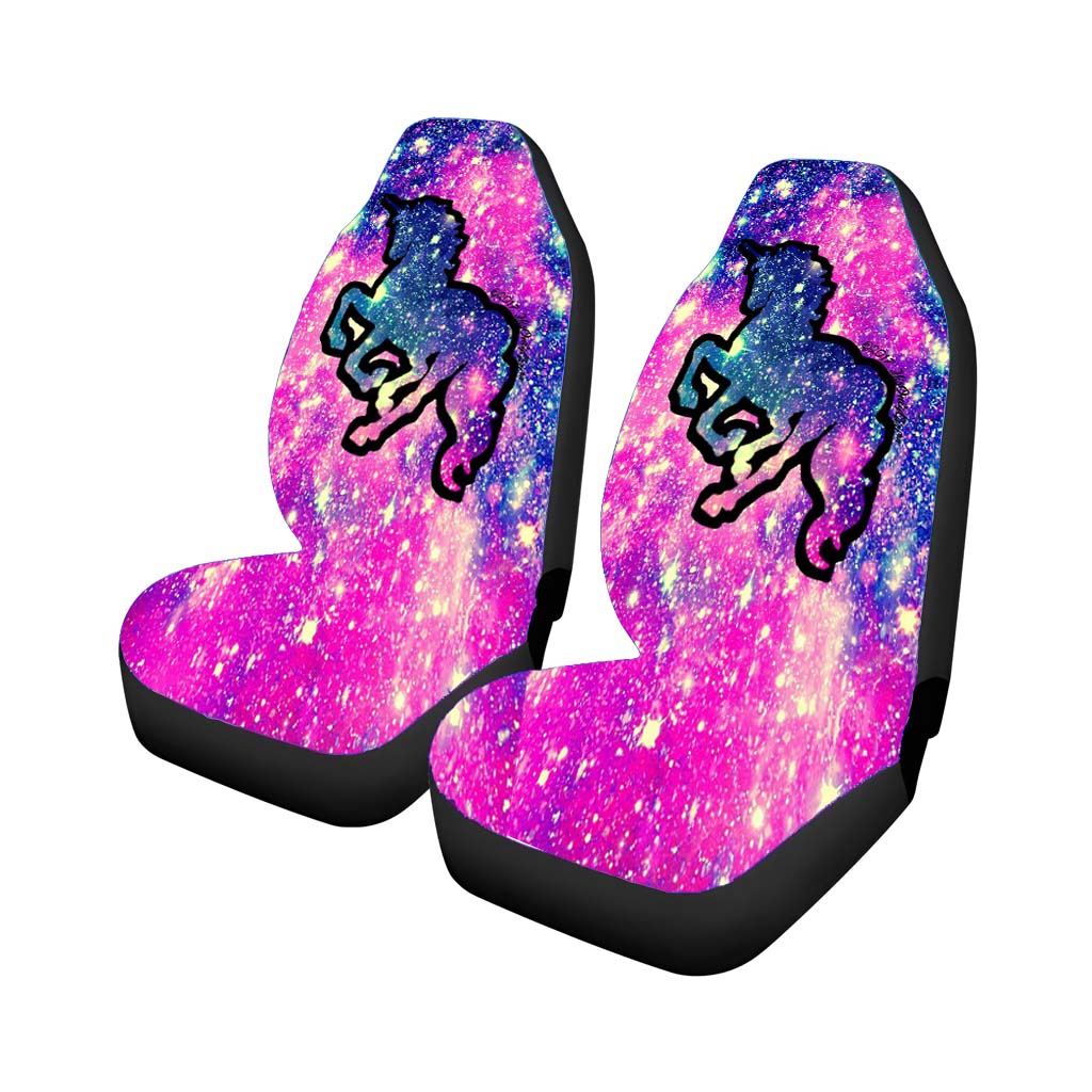 Black Silhouette Unicorn Galaxy car Seat Covers