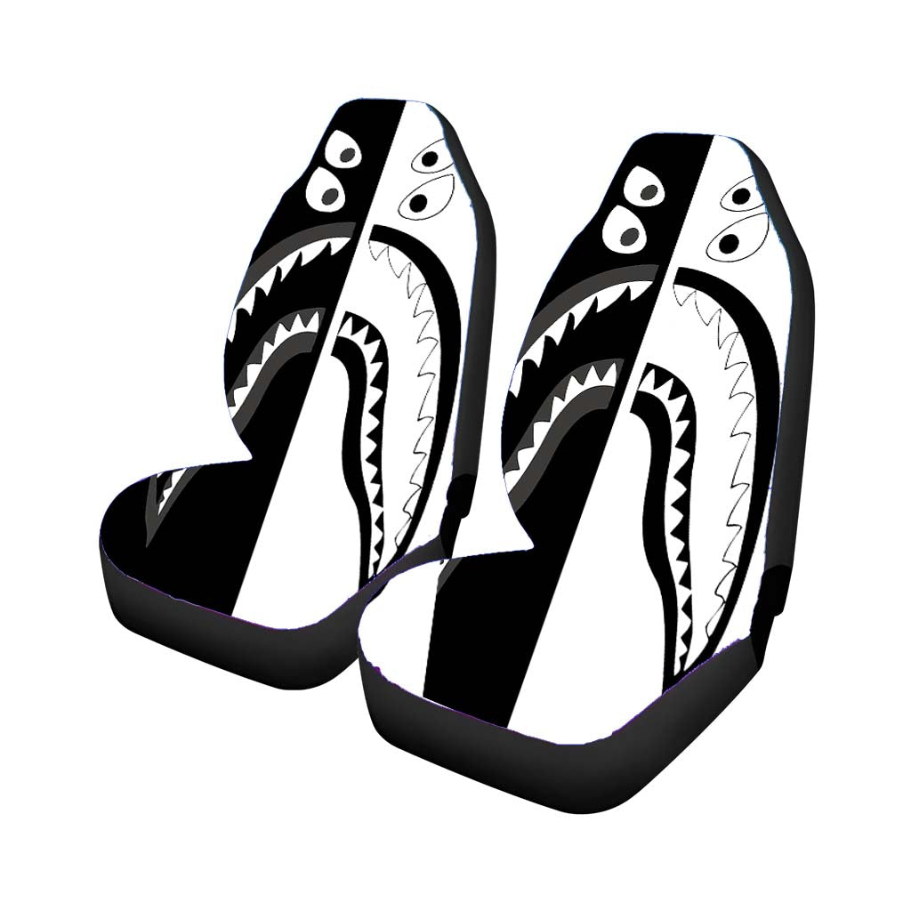 Black White Bape Shark car Seat Covers