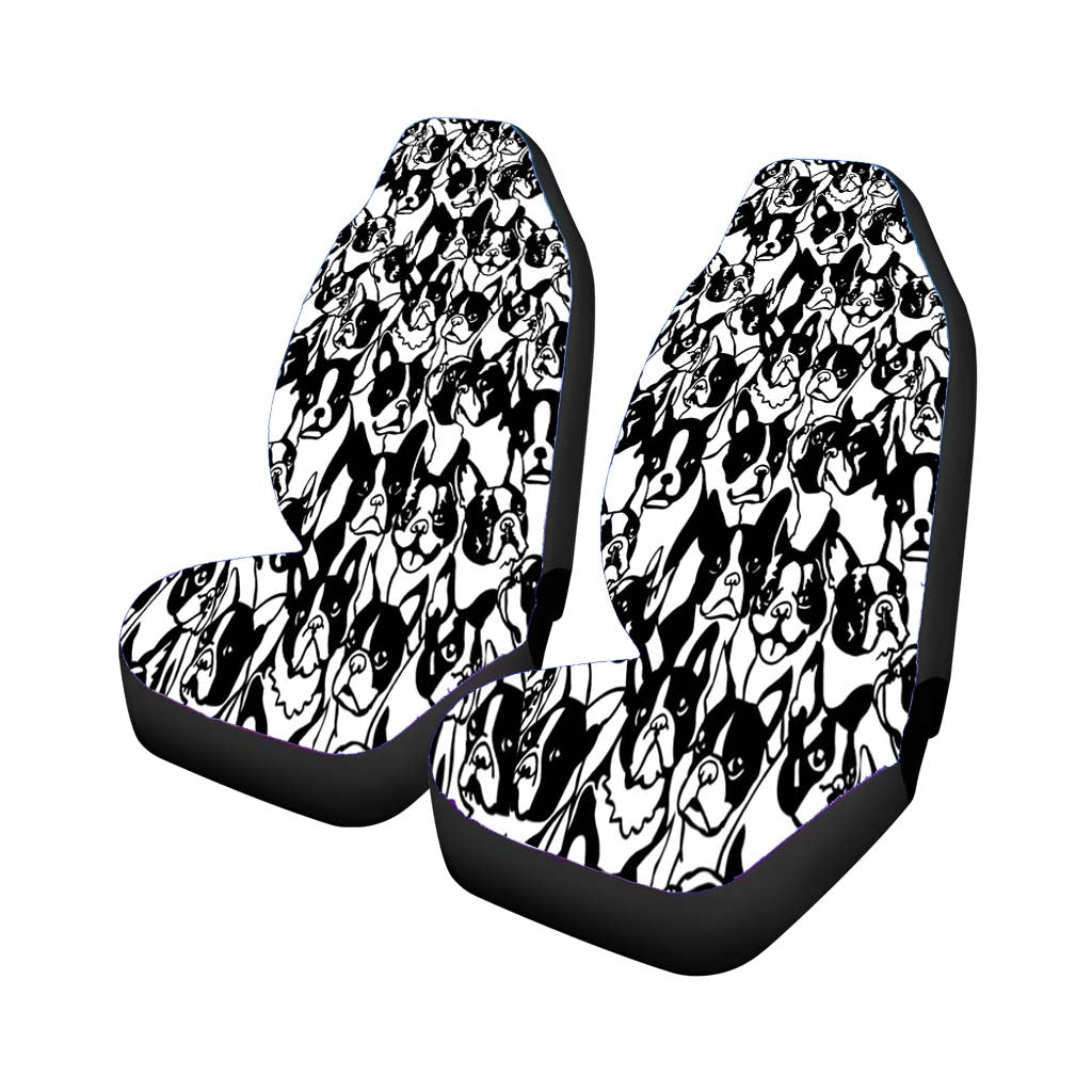 Black White Boston Terrier Pattern car Seat Covers