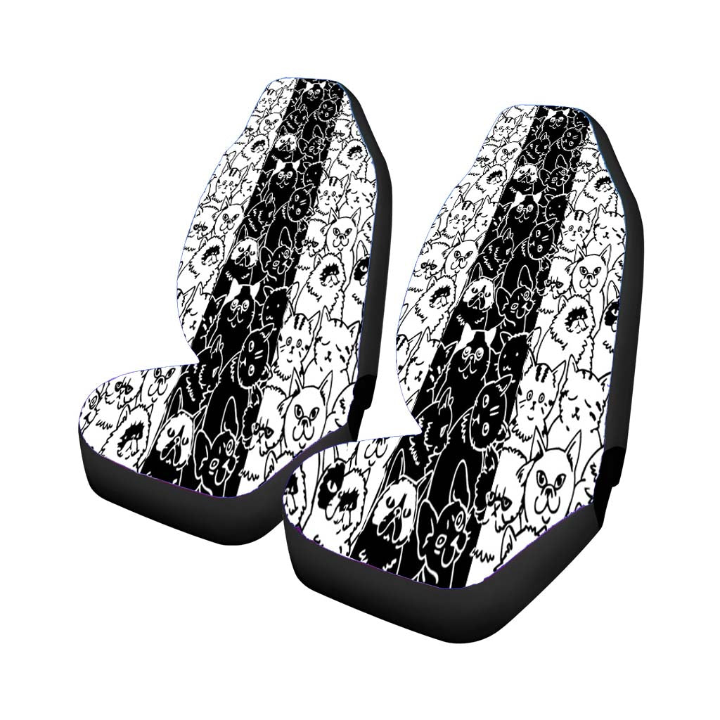 Black White Cats Pattern car Seat Covers