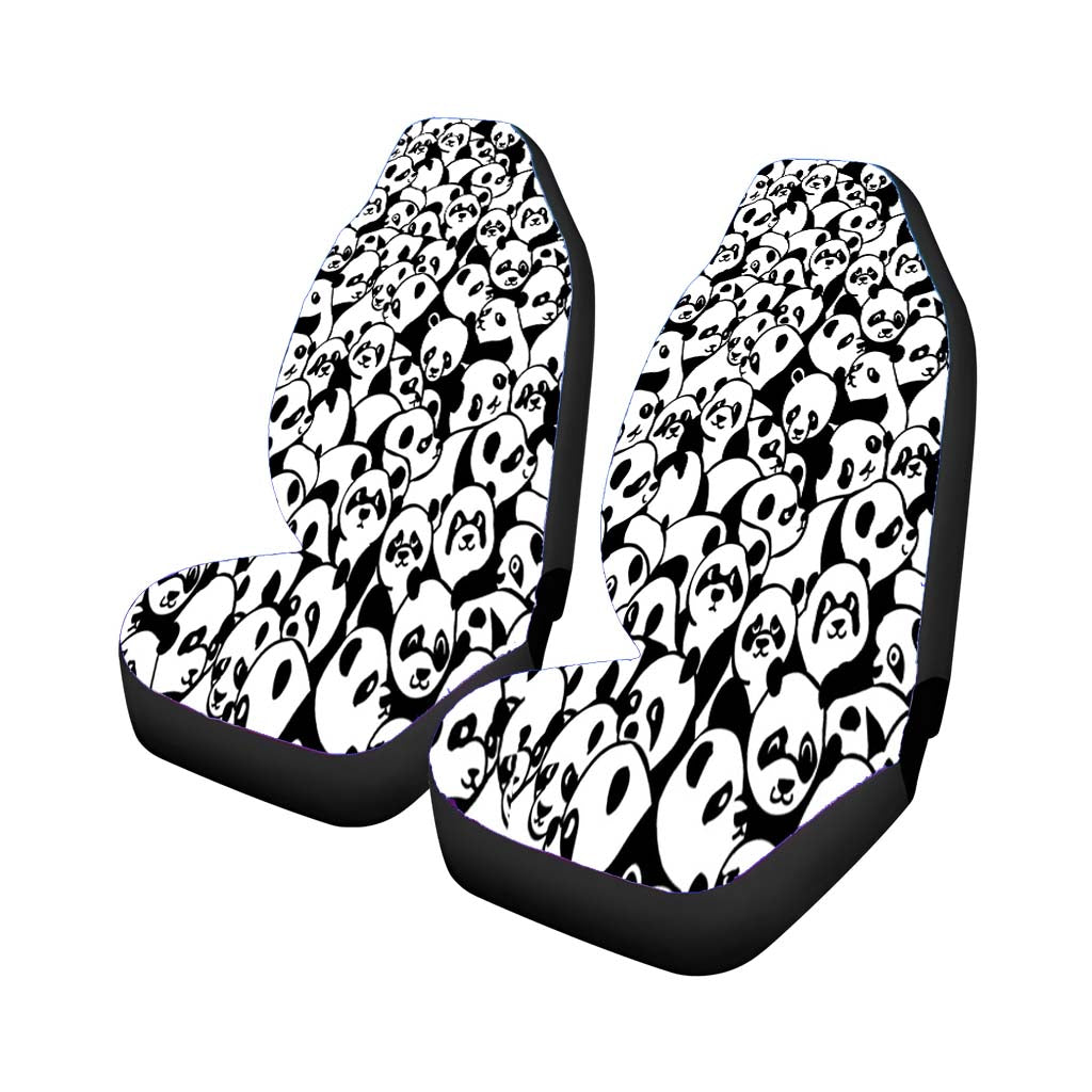 Black White Cute Panda Pattern car Seat Covers