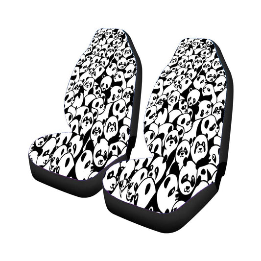 Black White Cute Panda Pattern Universal Fit Car Seat Covers
