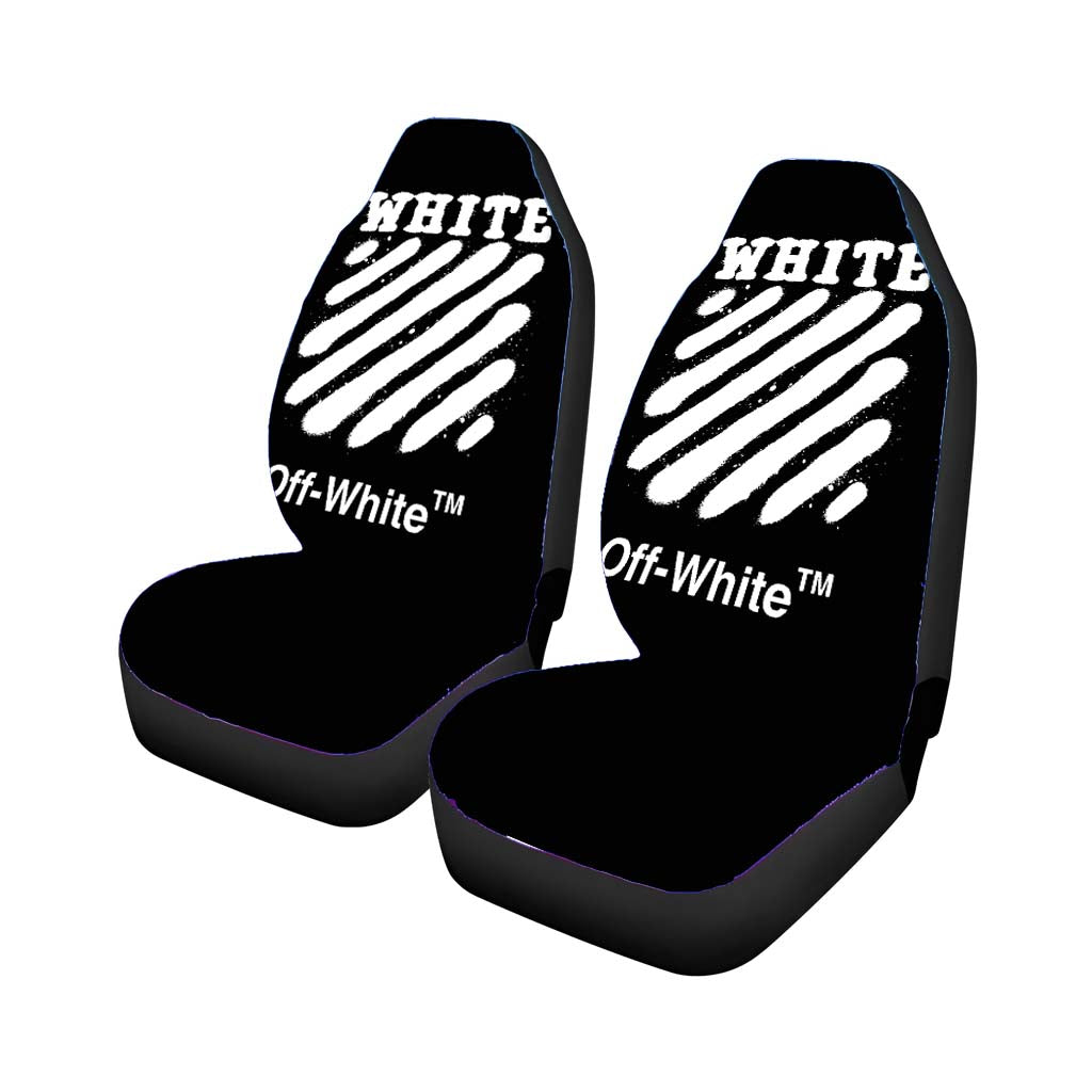 Black White Spray Off White car Seat Covers