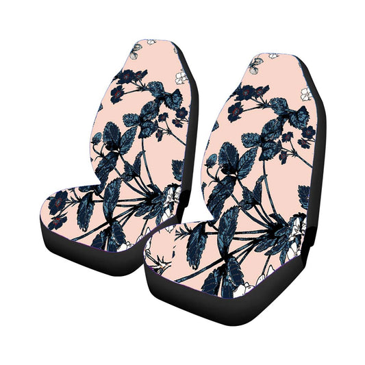 Blue Floral Wallpaper August Car Seat Covers