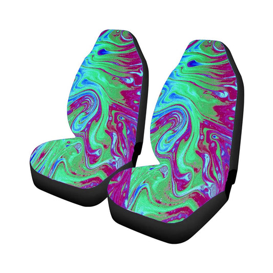 Blue Green Watercolor Abstract Painting Like A Abalon Texture Car Seat Covers