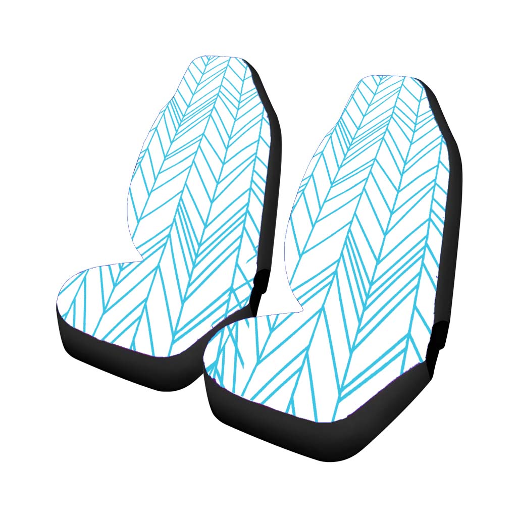 Blue Line Hand Drawn Chevron Seamless Pattern car Seat Covers