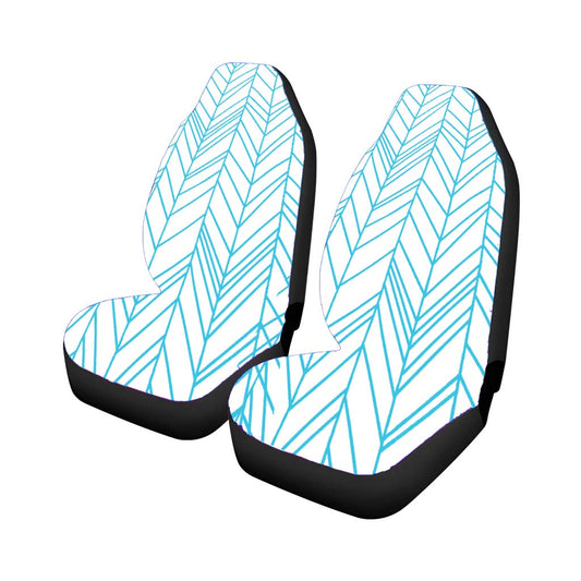 Blue Line Hand Drawn Chevron Seamless Pattern Car Seat Covers