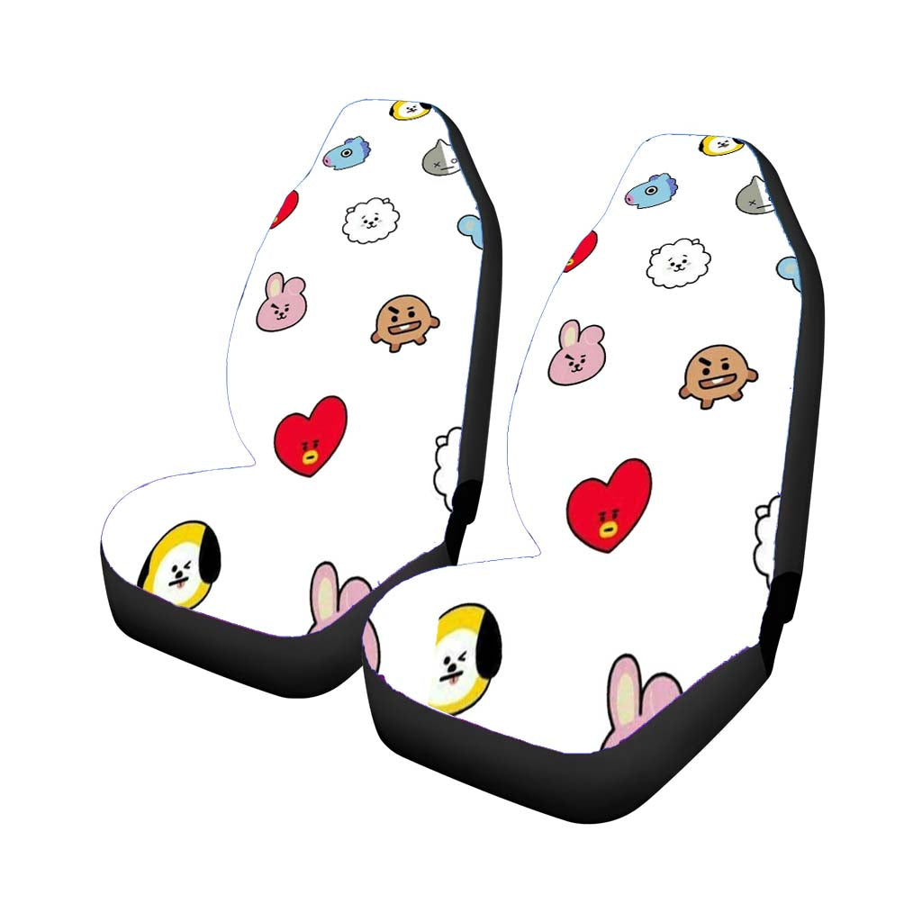 Bt21 Head Icon Pattern Characters car Seat Covers