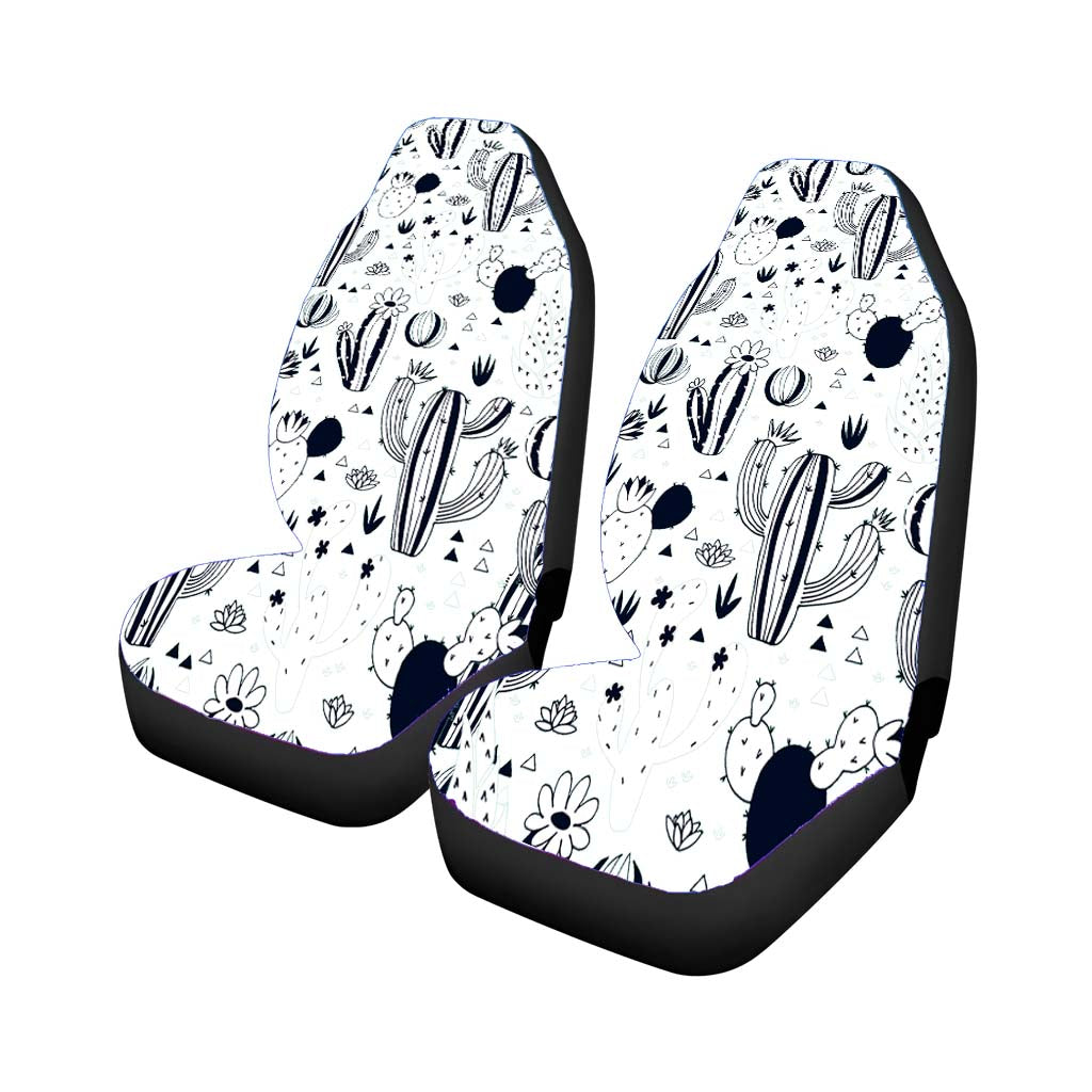Cactus Black White Pattern car Seat Covers