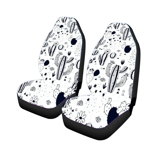Cactus Black White Pattern Universal Fit Car Seat Covers