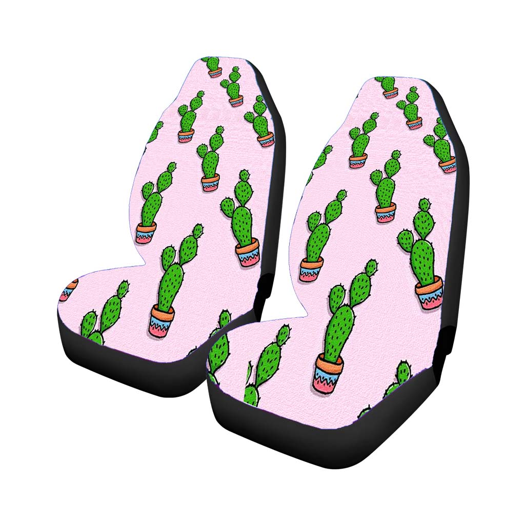 Cactus Pattern Pink Canvas car Seat Covers