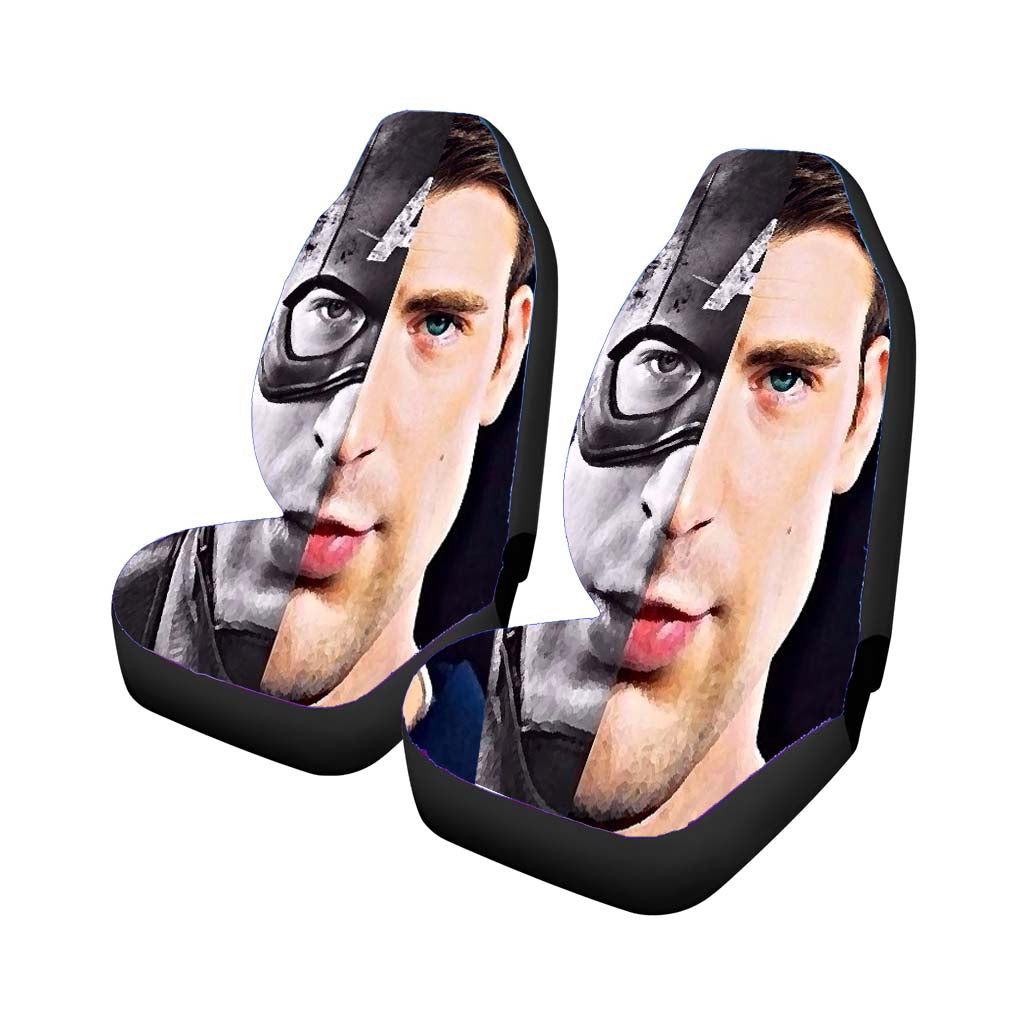 Captain America Close Up Bw And Colour car Seat Covers