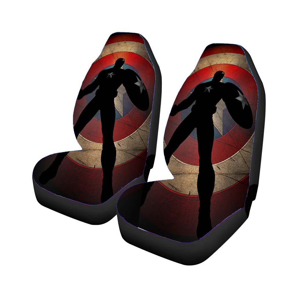 Captain America Silhouette Shield car Seat Covers