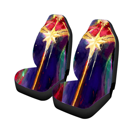 Captain Marvel Abstract Paint Car Seat Covers