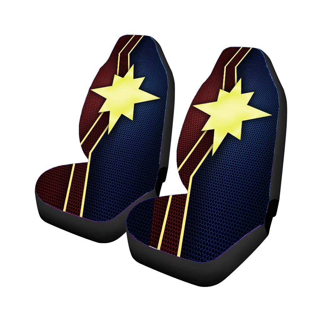 Captain Marvel Logo Carbon Fiber car Seat Covers