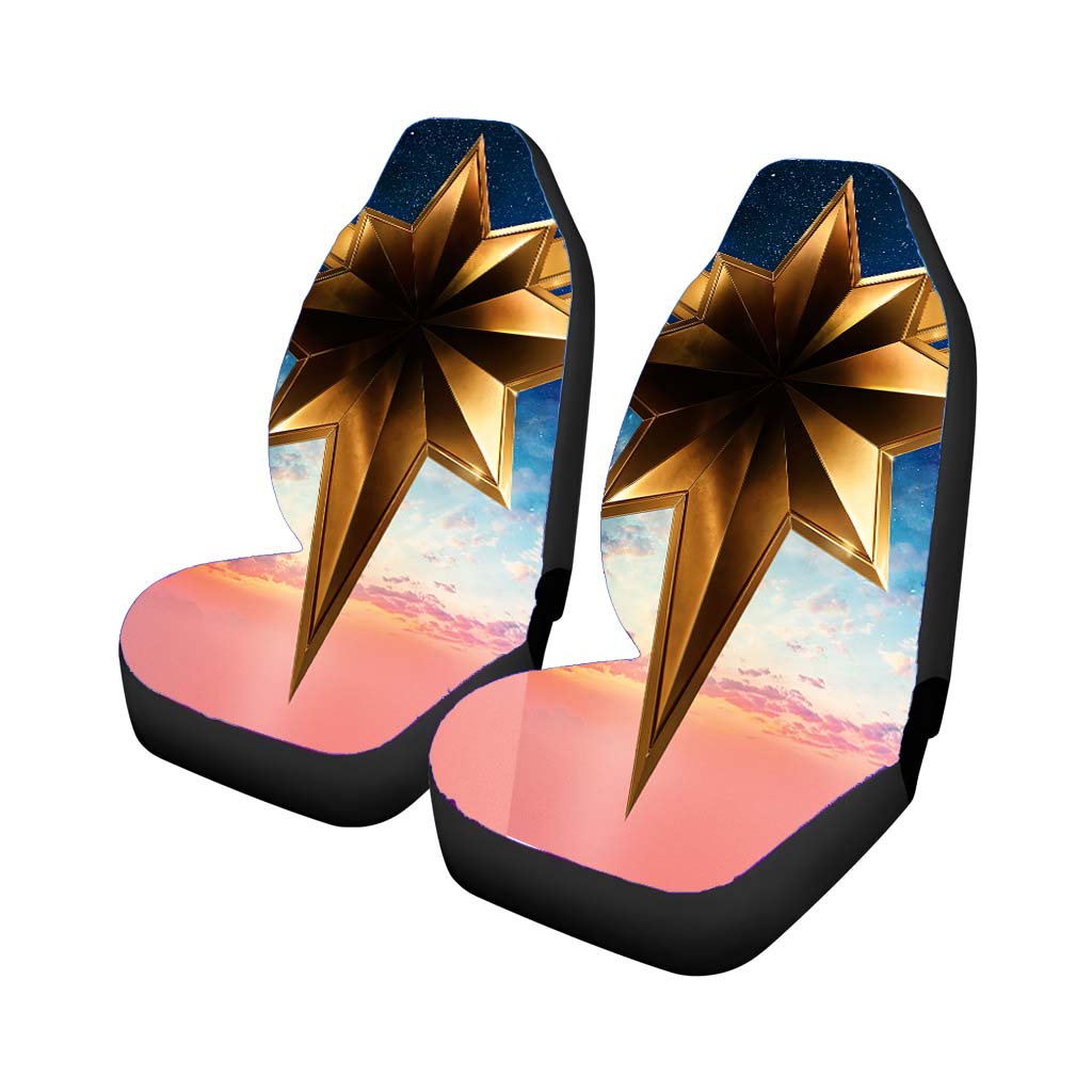Captain Marvel Movie Logo Brie Larson car Seat Covers