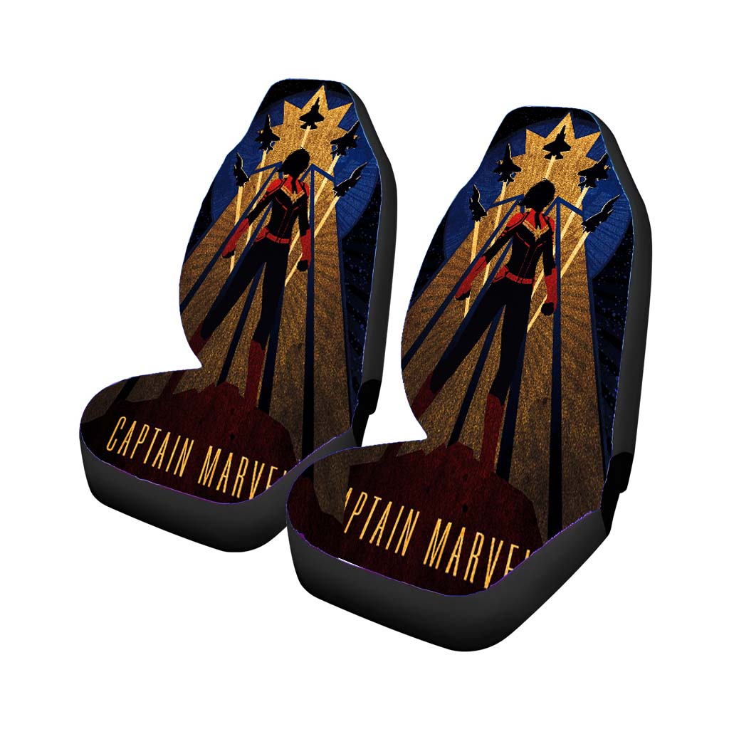 Captain Marvel Silhouette Poster car Seat Covers