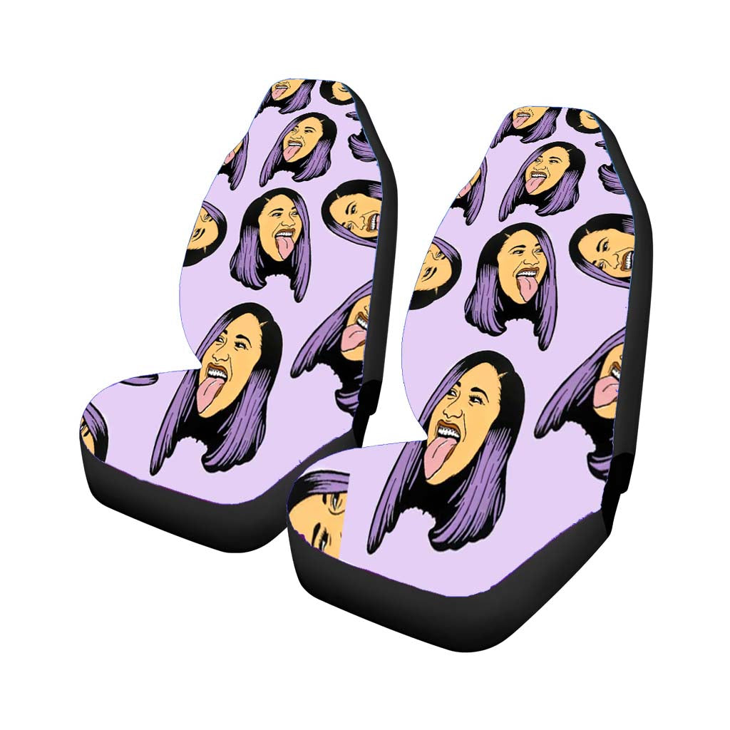 Cardi B Head Pattern Fun car Seat Covers
