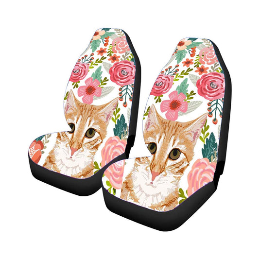 Cat Floral Cute Car Seat Covers