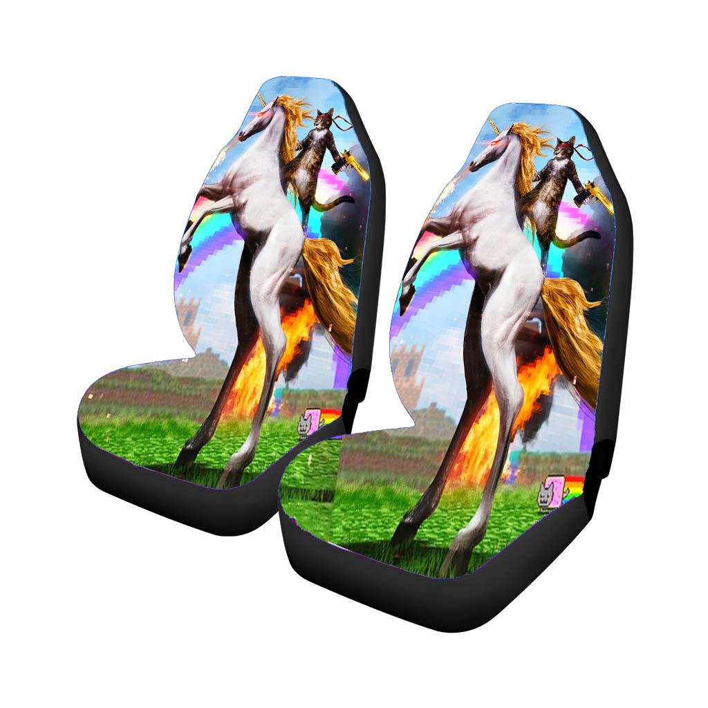 Cat Unicorn Pixel Rainbow car Seat Covers