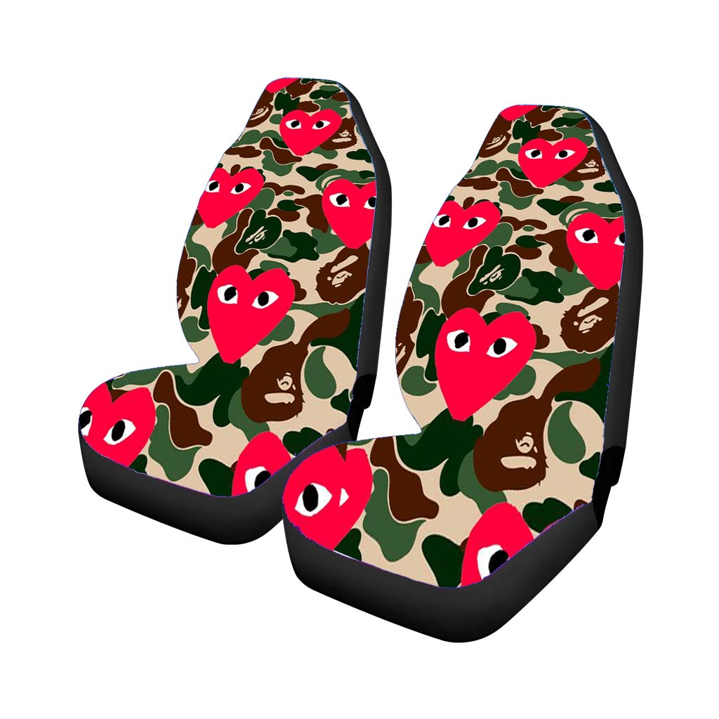 Cdg Chamo Pattern Bape Style car Seat Covers