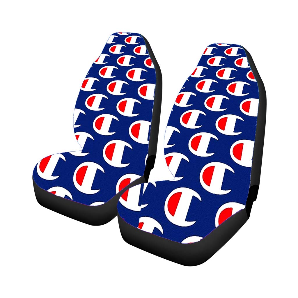 Champion Pattern Blue Art car Seat Covers