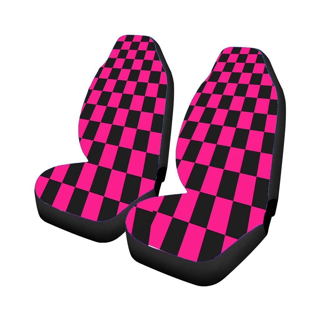 Checkered Magenta Pattern car Seat Covers