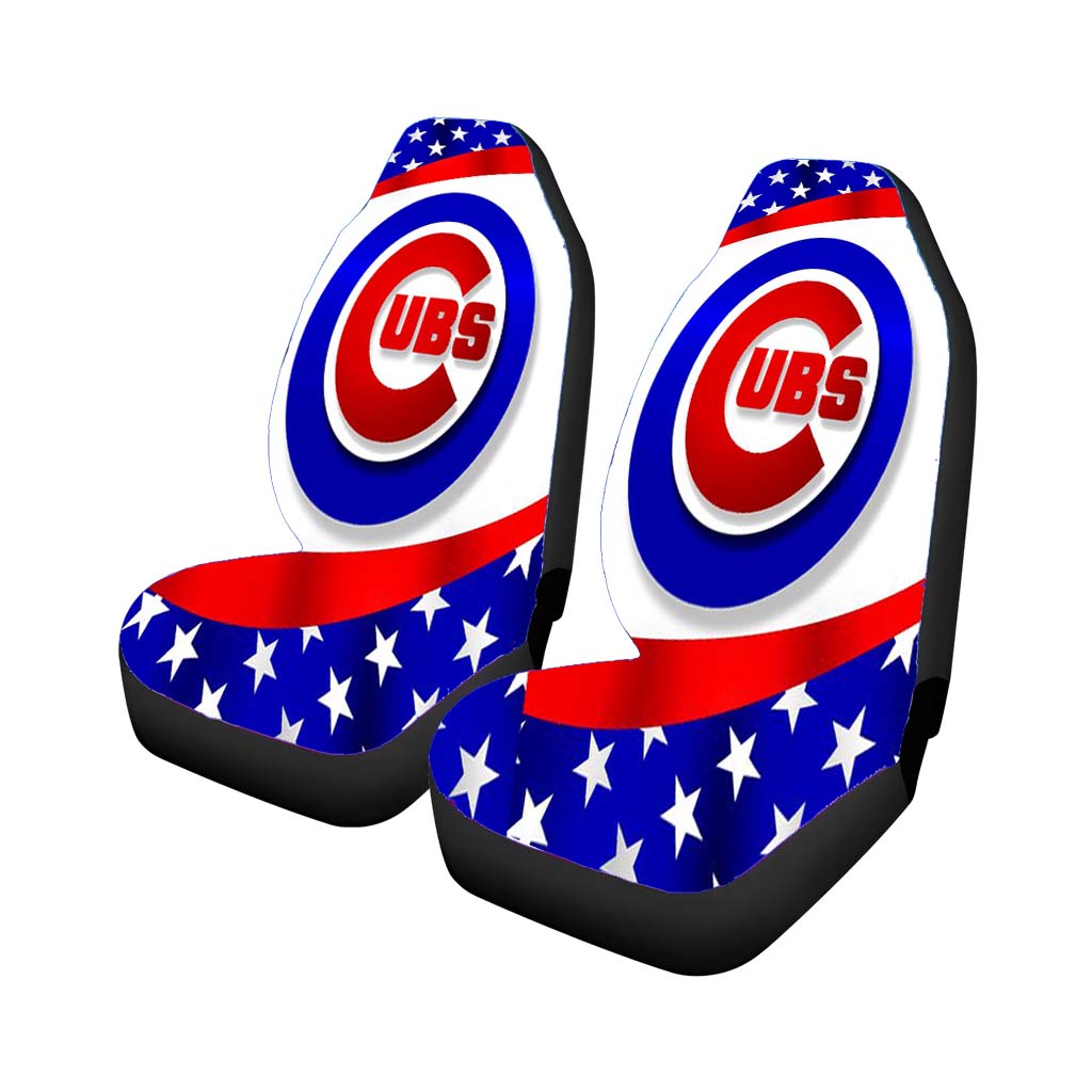 Chicago Cubs American Flag Pattern car Seat Covers