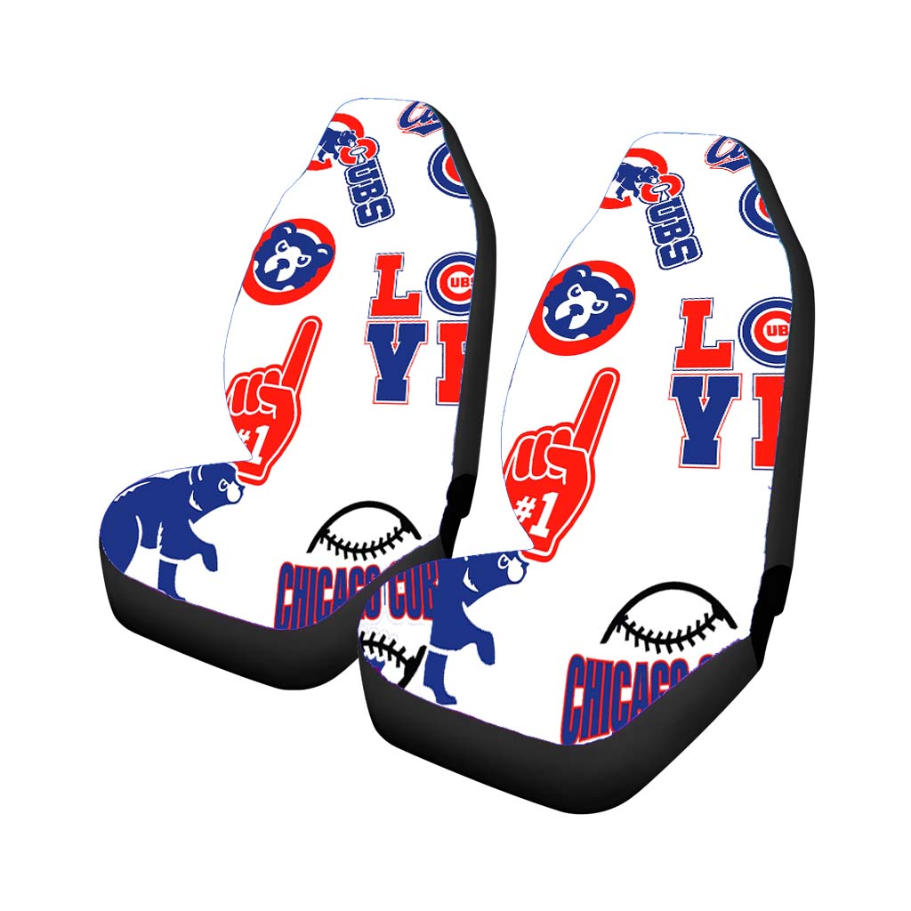 Chicago Cubs Logo Collage car Seat Covers
