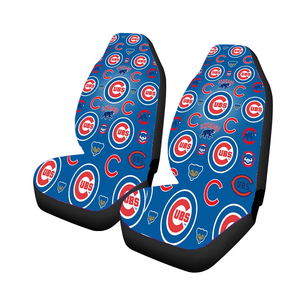 Chicago Cubs Logo Pattern Blue car Seat Covers