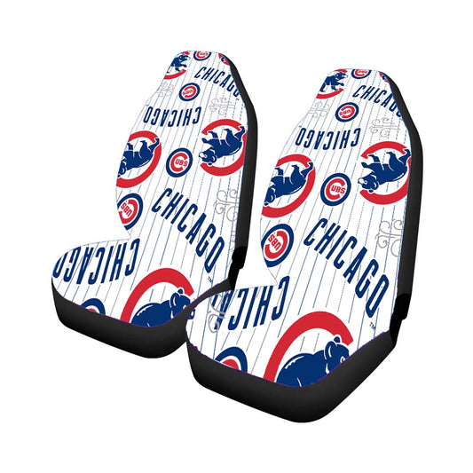 Chicago Cubs Logo Stripe 2 Universal Fit Car Seat Covers