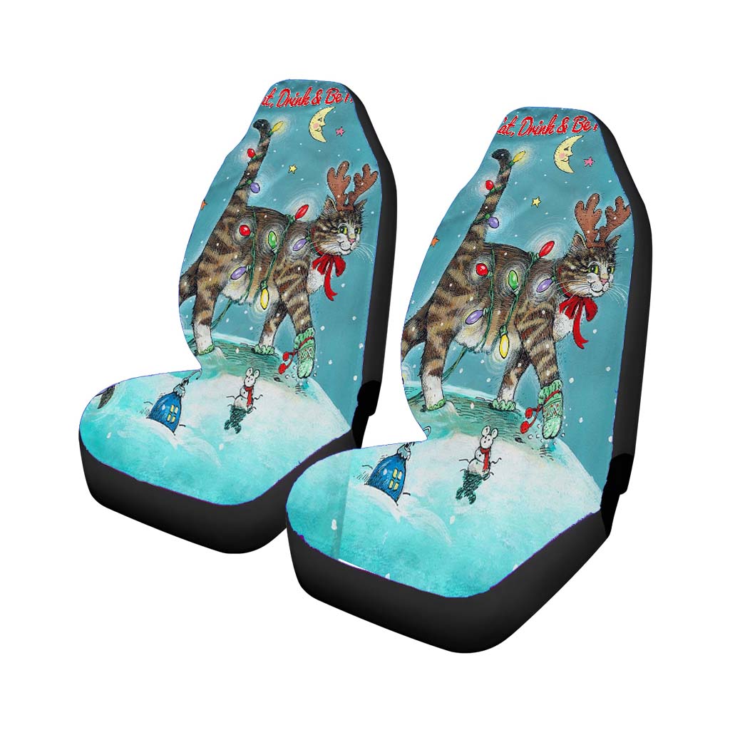 Christmas Cat car Seat Covers