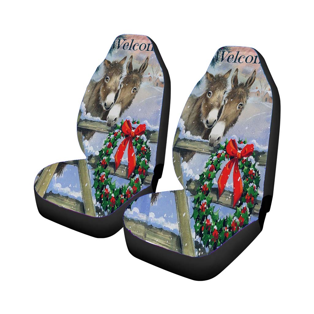 Christmas Farm Animals Donkeys car Seat Covers