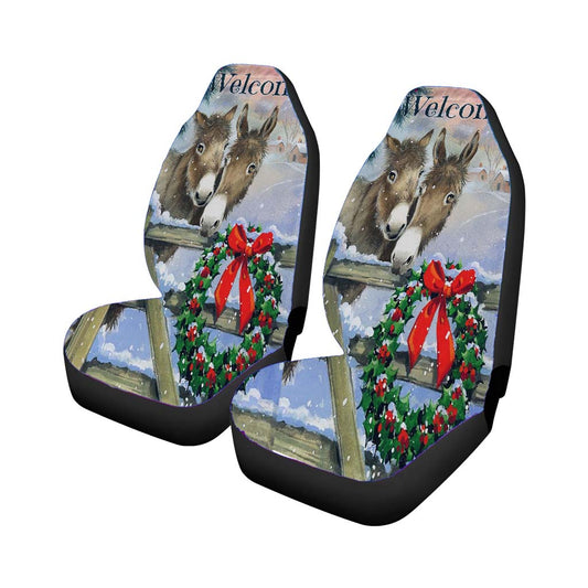 Christmas Farm Animals Donkeys Universal Fit Car Seat Covers