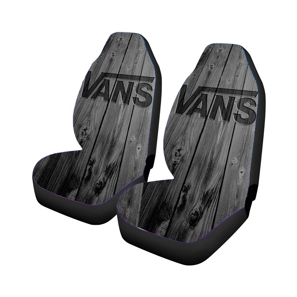 Classic Vans Logo Dark Wood Wallpaper car Seat Covers