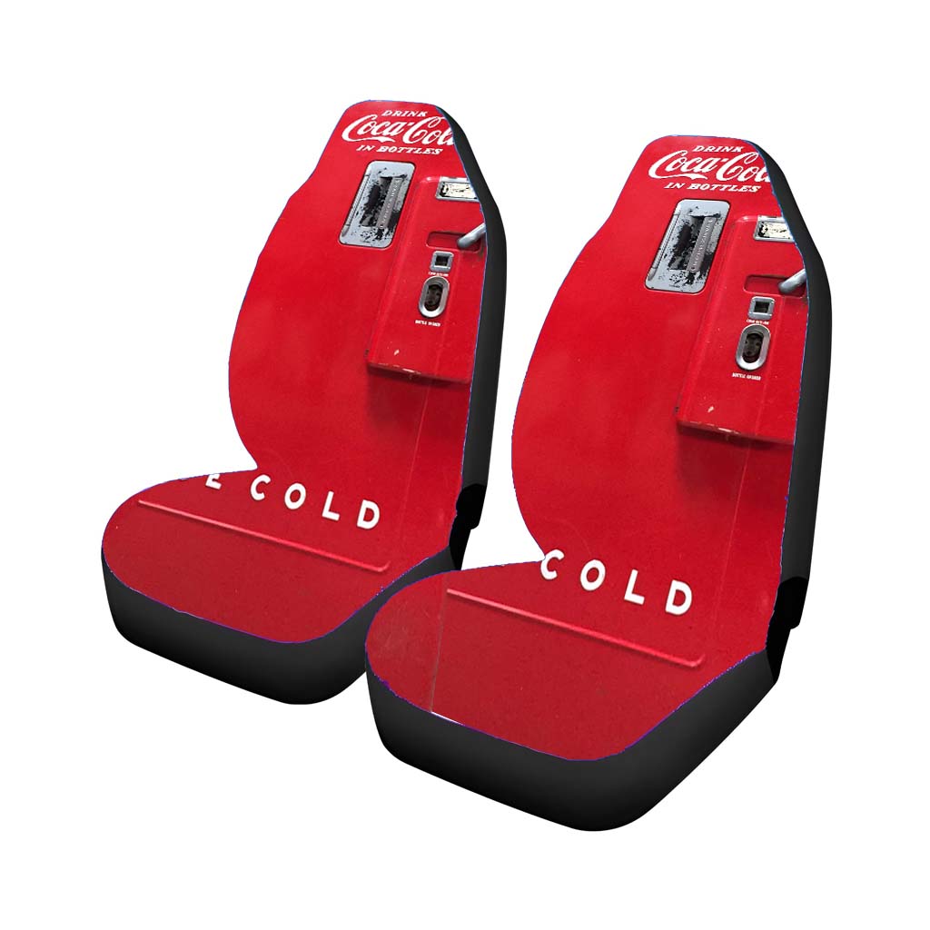 Coca Cola Old Cold Vending Machine 2 car Seat Covers